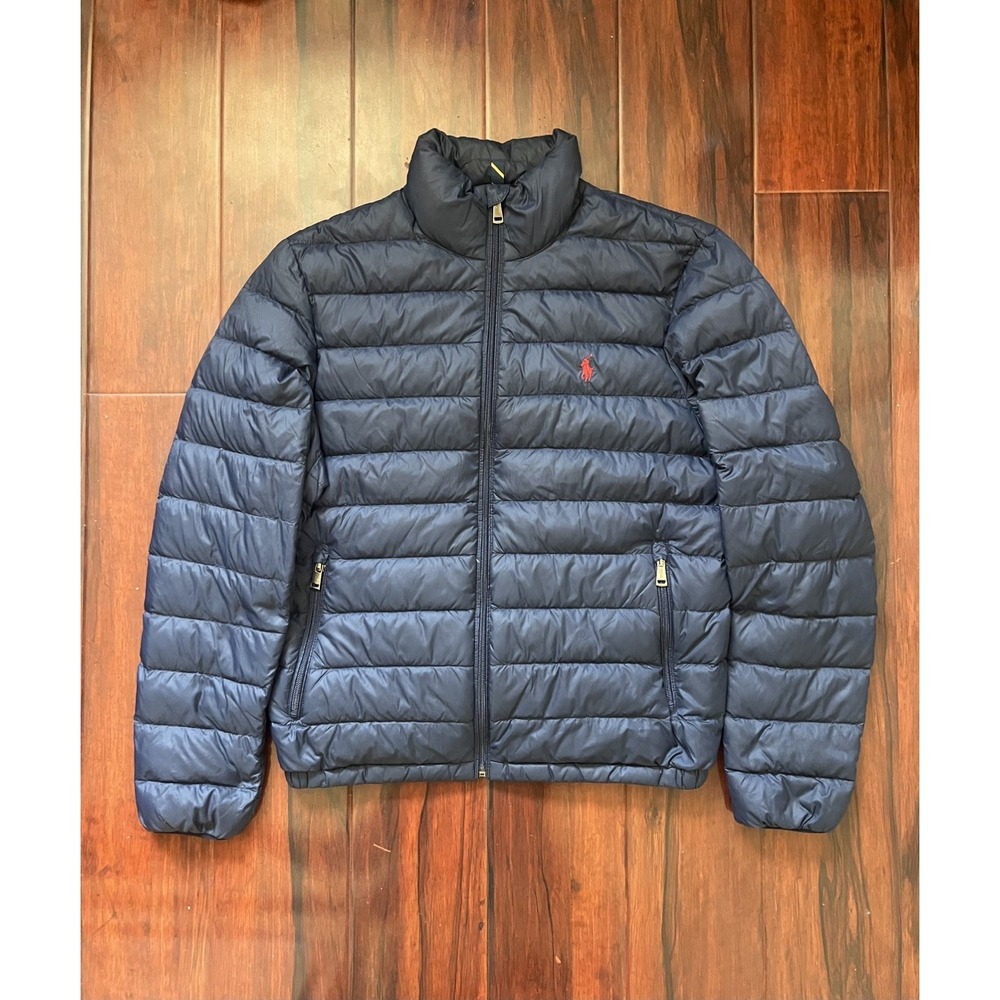 Polo Ralph Lauren Lightweight Down Puffer Jacket Navy Blue Men's Size Small